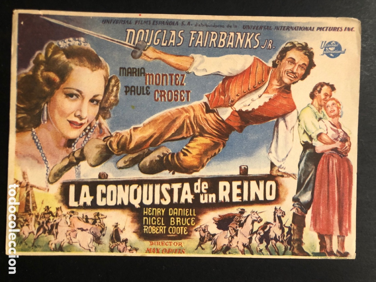 Kino: Programa la conquista de un reino douglas fairbanks mar&iacute;a montez con publicidad teatro pereda A7