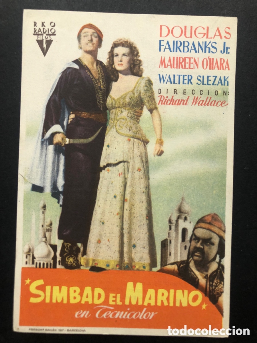 Kino: Programa simbad el marino douglas fairbanks con publicidad teatro regio almansa A7