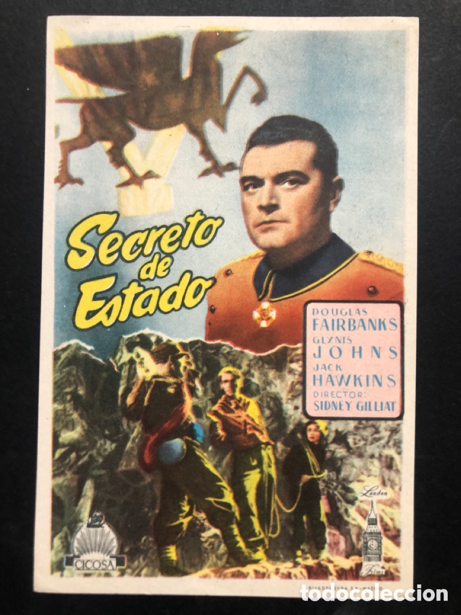 Kino: Programa secreto de estado douglas fairbanks con publicidad cine banda primitiva liria A7