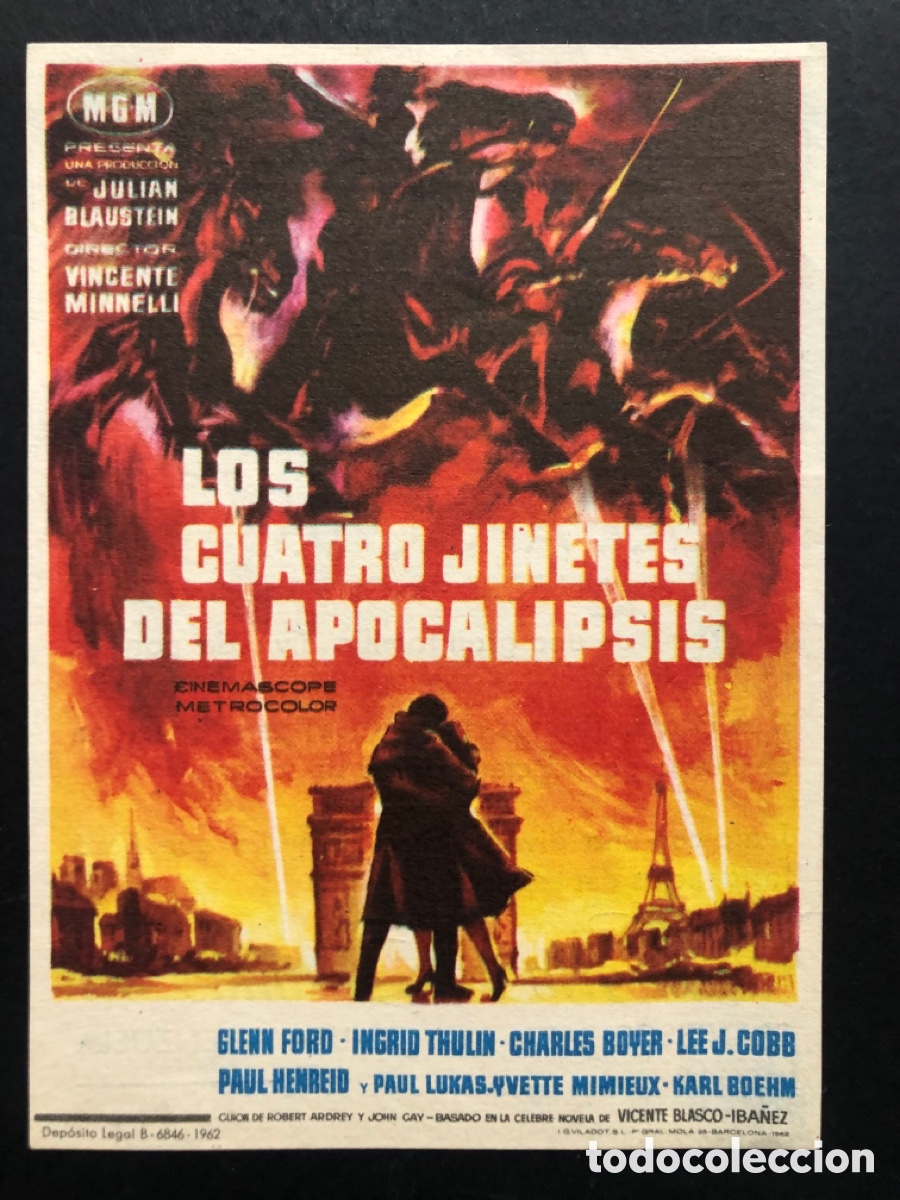 Kino: Programa MGM los cuatro jinetes del Apocalipsis Glenn ford con publicidad cine armonia