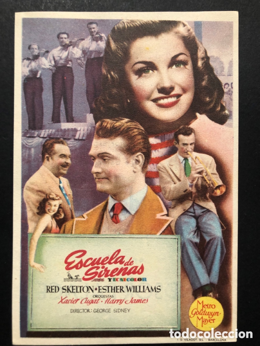 Kino: Programa MGM escuela de sirenas Esther williams con publicidad windsor palace barcelona