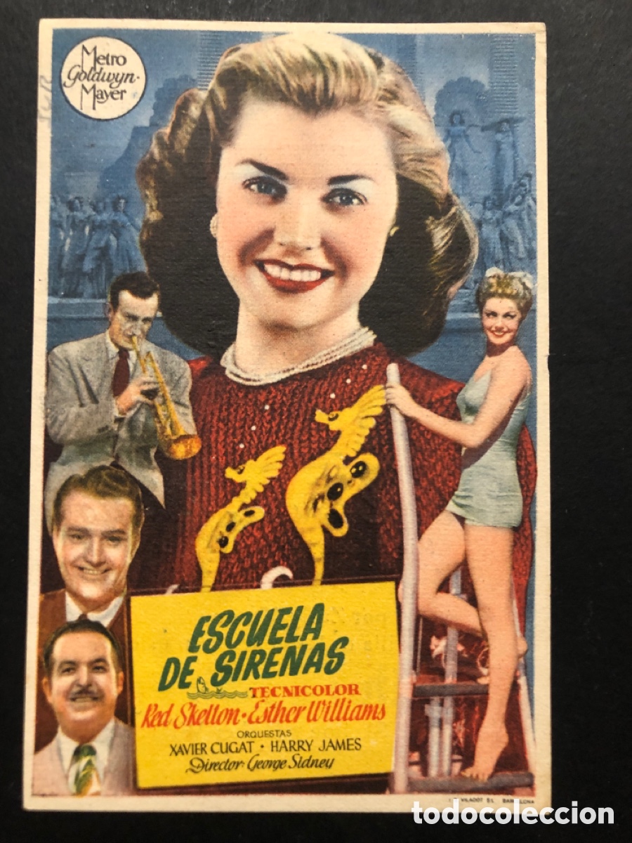 Kino: Programa MGM escuela de sirenas esther Williams con publicidad cine espa&ntilde;ol Mislata