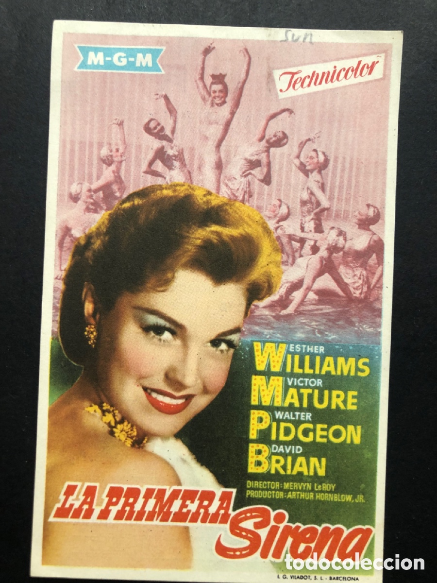 Kino: Programa MGM la primera sirena esther Williams con publicidad cine sur Mislata