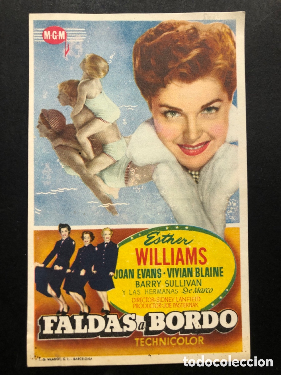 Kino: Programa MGM falda a bordo esther Williams con publicidad cine sur Mislata