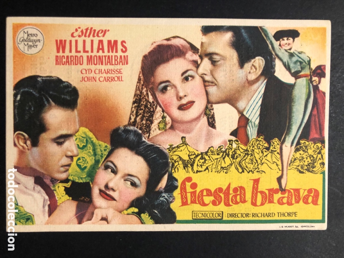 Kino: Programa MGM fiesta brava esther Williams con publicidad gran cinema oviedo