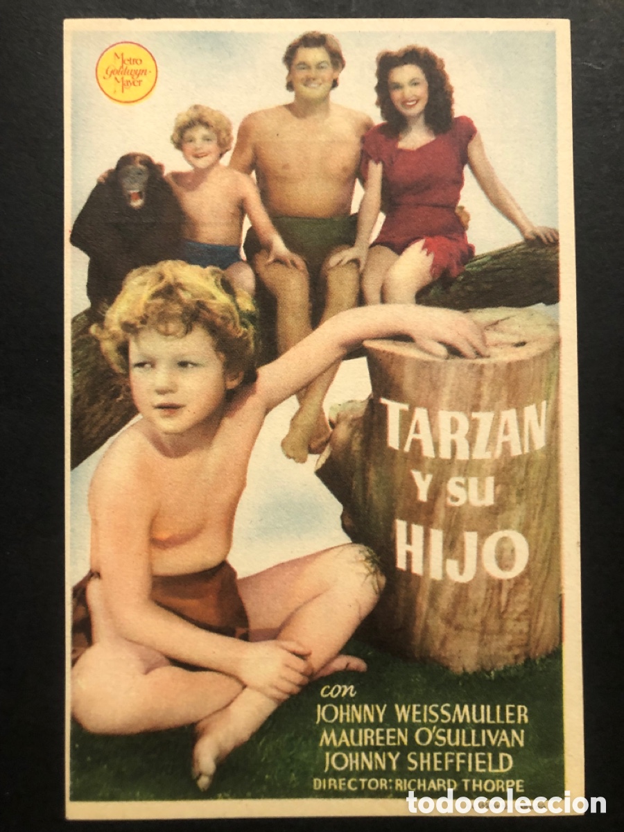 Kino: Programa tarzan y su hijo johnny Weissmuller con publicidad cinema Rialto A8
