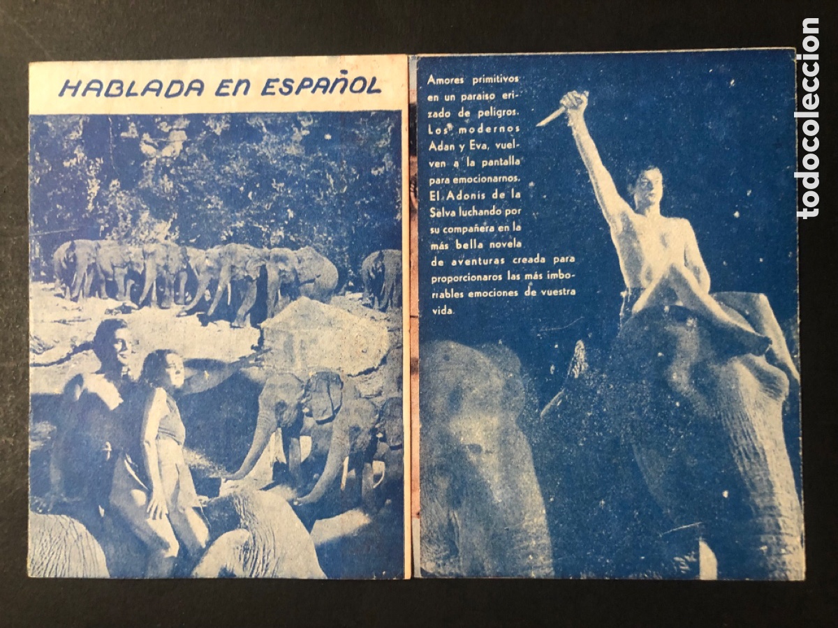 Kino: Programa tarzan y su compa&ntilde;era johnny Weissmuller con publicidad cine principal A8