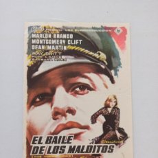 Cine: FOLLETO DE MANO - EL BAILE DE LOS MALDITOS - MARLON BRANDO, MONTGOMERY CLIFT, DEAN MARTIN (150E)