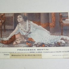 Cine: PROGRAMA DE CINE - FRANCESCA BERTINI - ENTRE LLAMAS AÑO 1915