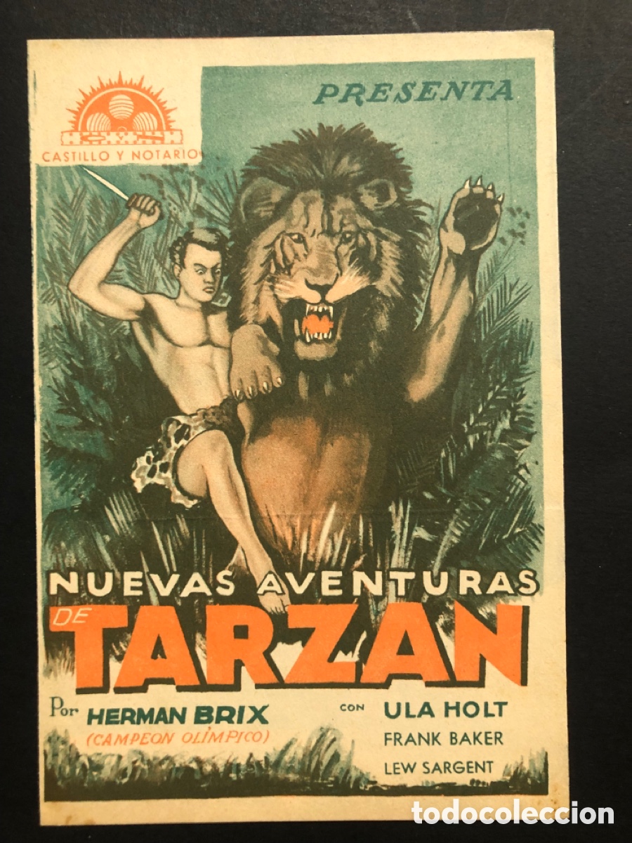 Kino: Programa las nuevas aventuras de tarzan Herman Brix con publicidad cine urquinaona A8