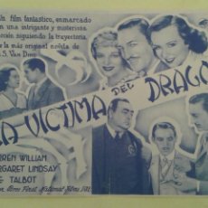 Cine: LA VICTIMA DEL DRAGON WARREN WILLIAM ORIGINAL DOBLE S.P.