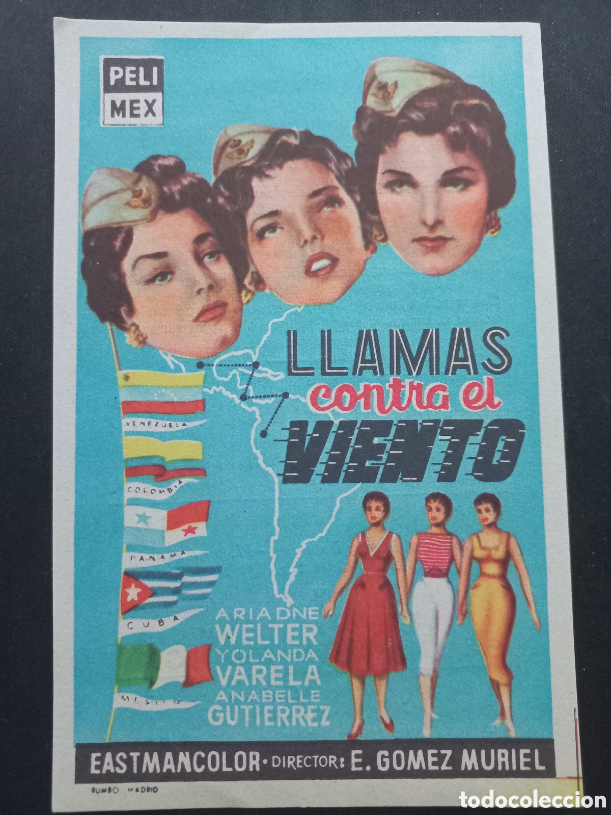 Kino: Folleto de mano llamas contra el viento publicidad cine teatro principal y cinema la rambla