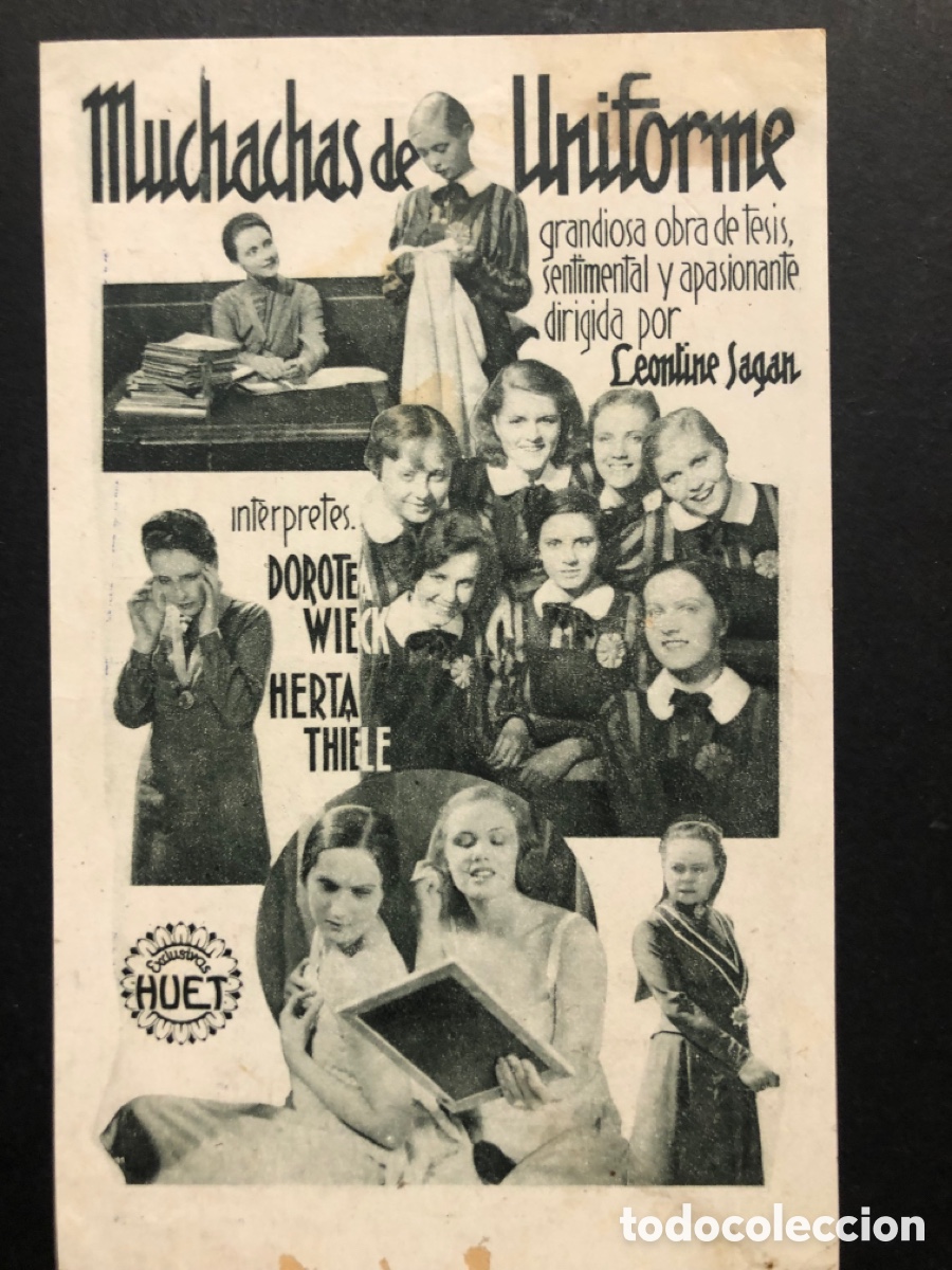  Flyers Publicitaires de films Anciens: Programa tarjeta muchachas de uniforme dorothea Wieck con publicidad cine capitol castellon A8