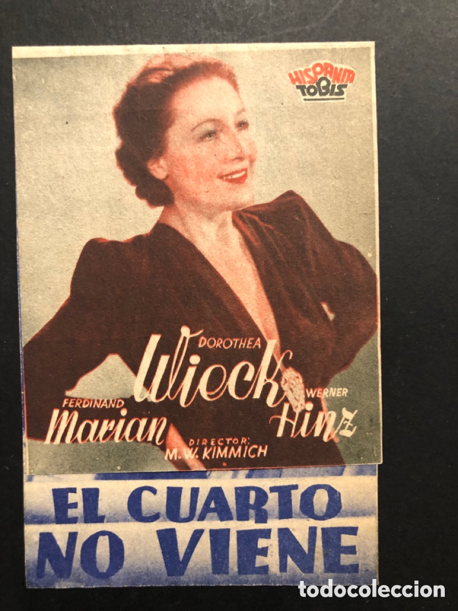  Flyers Publicitaires de films Anciens: Programa el cuarto no viene dorothea Wieck con publicidad cine ateneo Tarrega A8