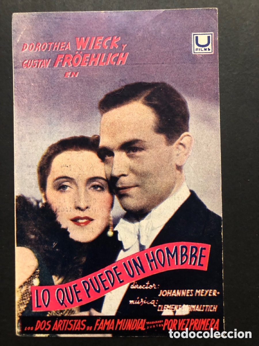  Flyers Publicitaires de films Anciens: Programa lo que puede un hombre dorothea Wieck con publicidad cine l&iacute;rico valencia A8