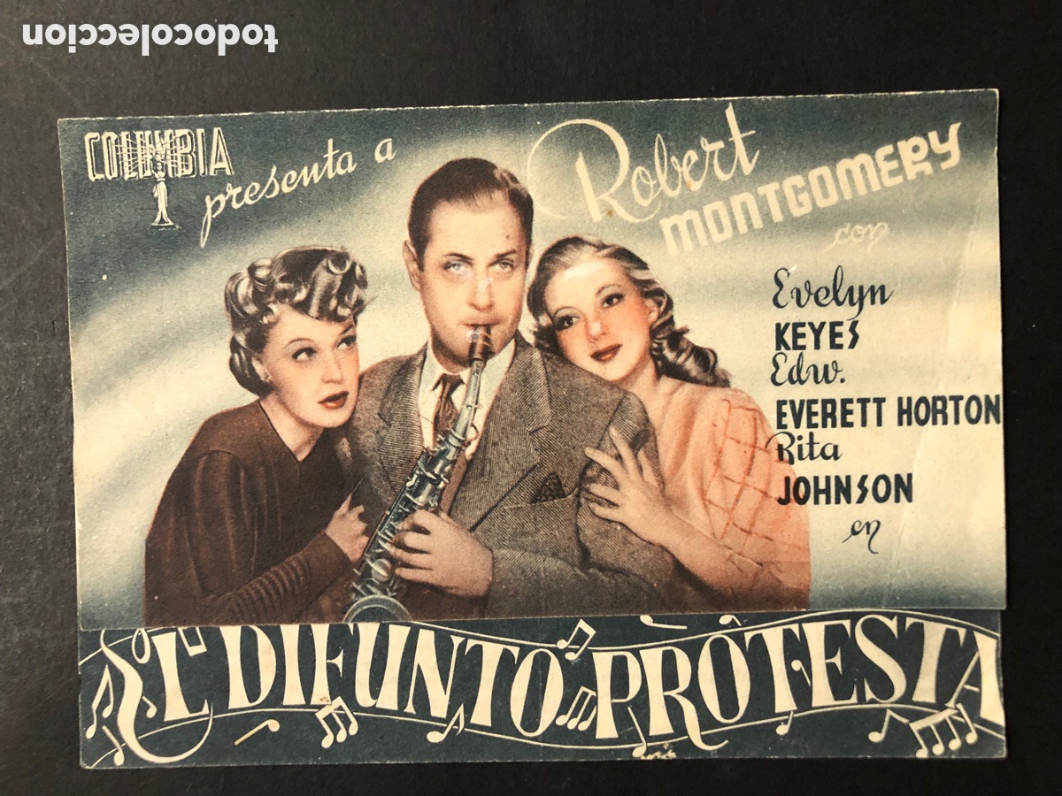  Flyers Publicitaires de films Anciens: Programa el difunto protesta robert montgomery con publicidad teatro circo villar A8