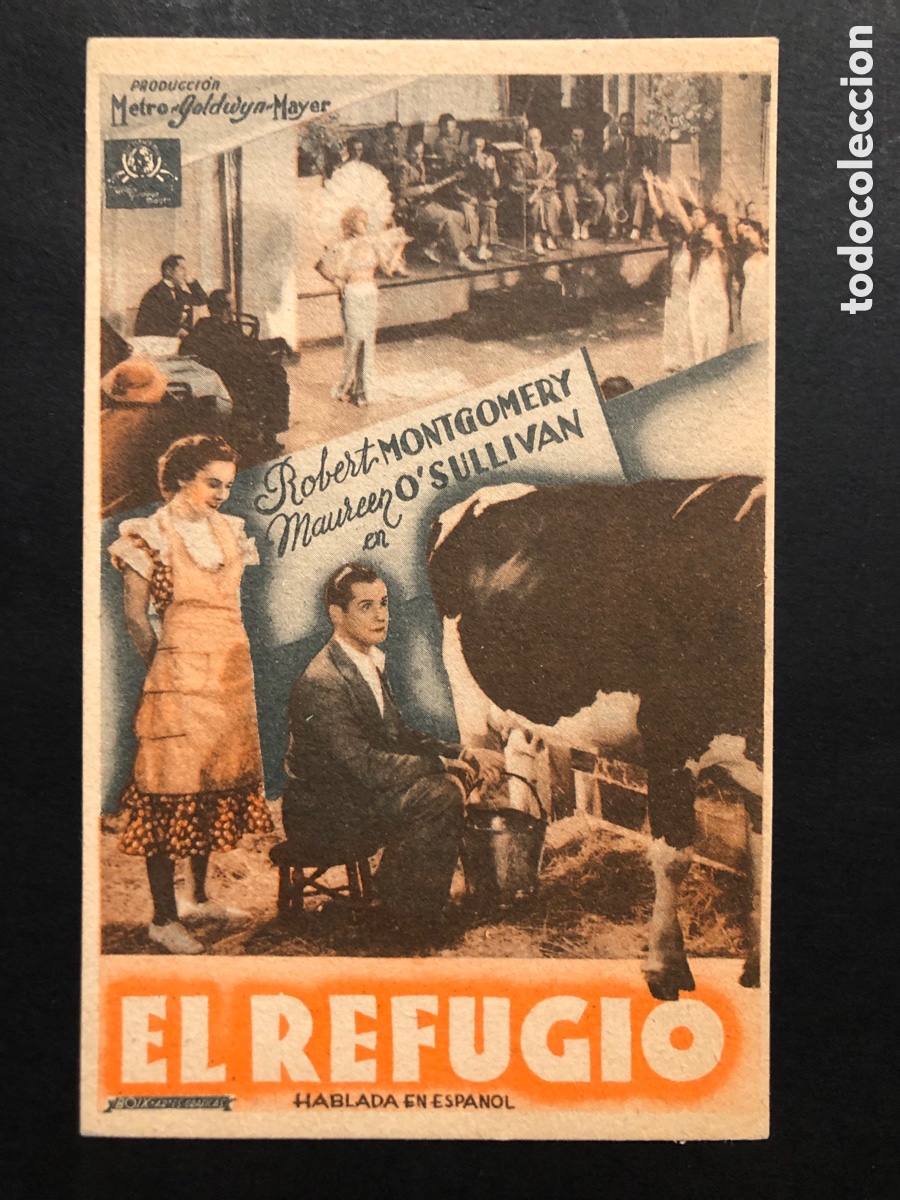 Kino: Programa tarjeta el refugio Robert montgomery con publicidad cinema zorrilla A8