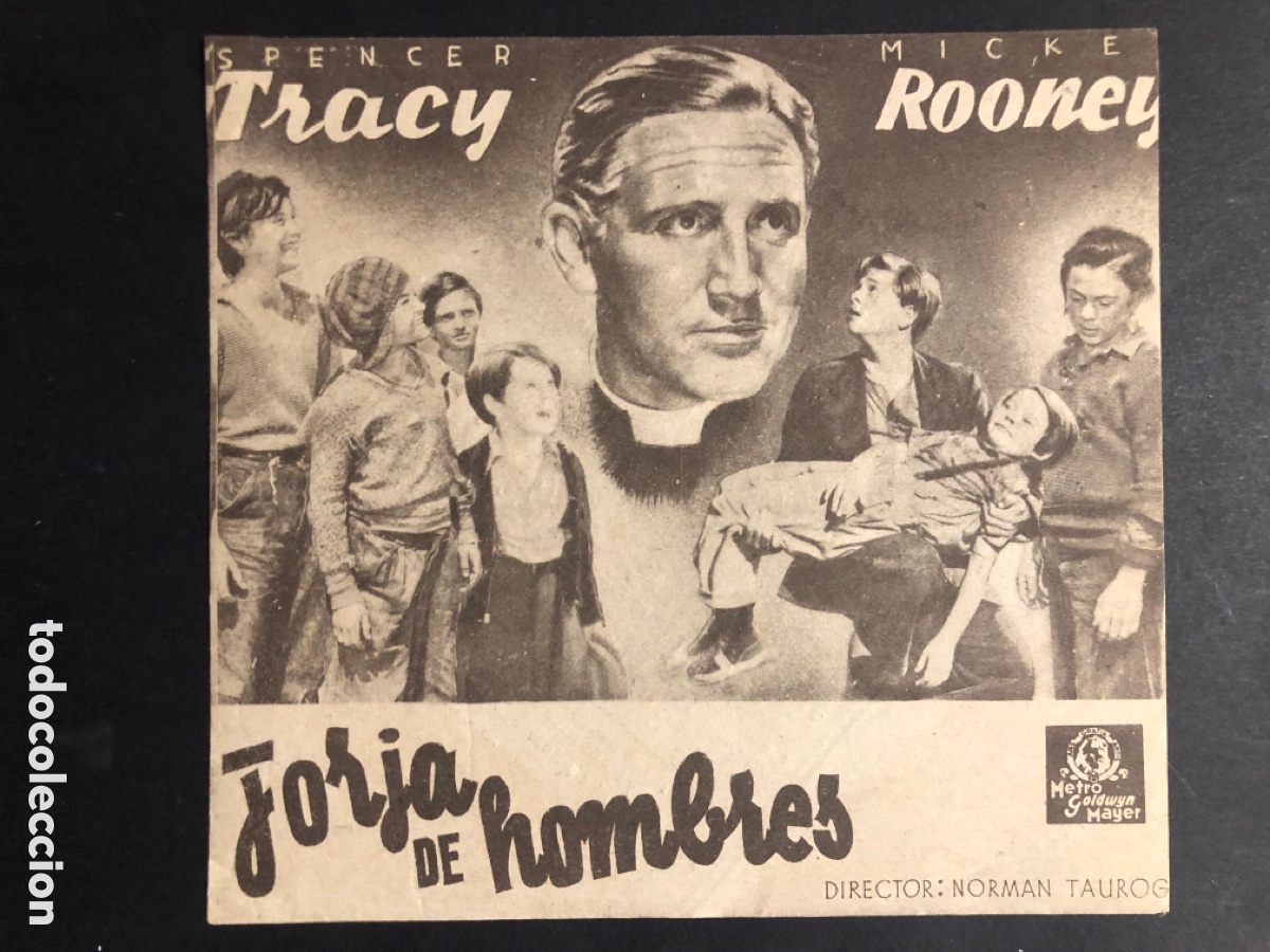 Kino: Programa MGM forja de hombres Spencer tracy con publicidad cine metr&oacute;poli san gines de vilasar