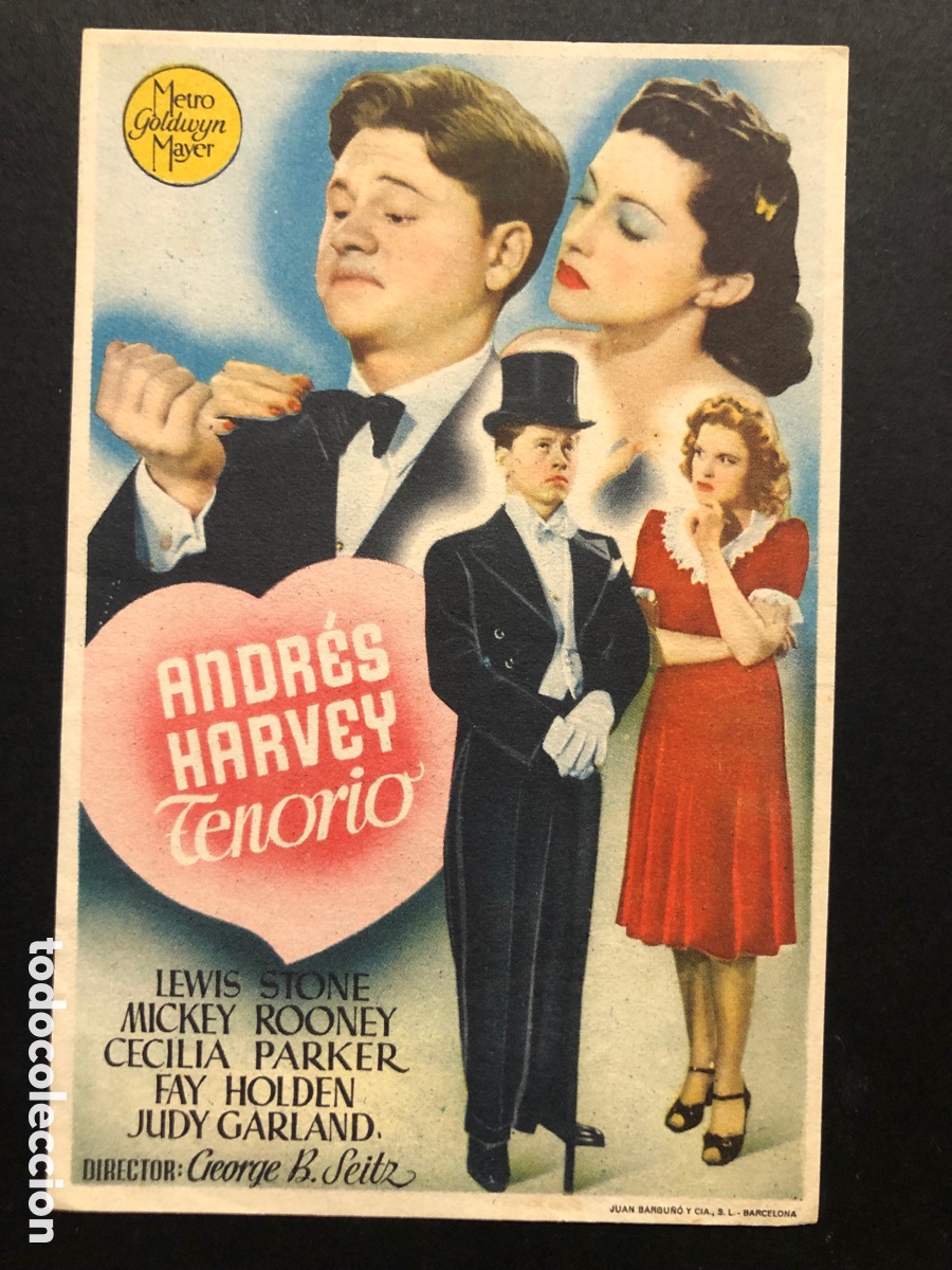 Kino: Programa MGM andres harvey tenorio mickey rooney con publicidad cine victoria coin