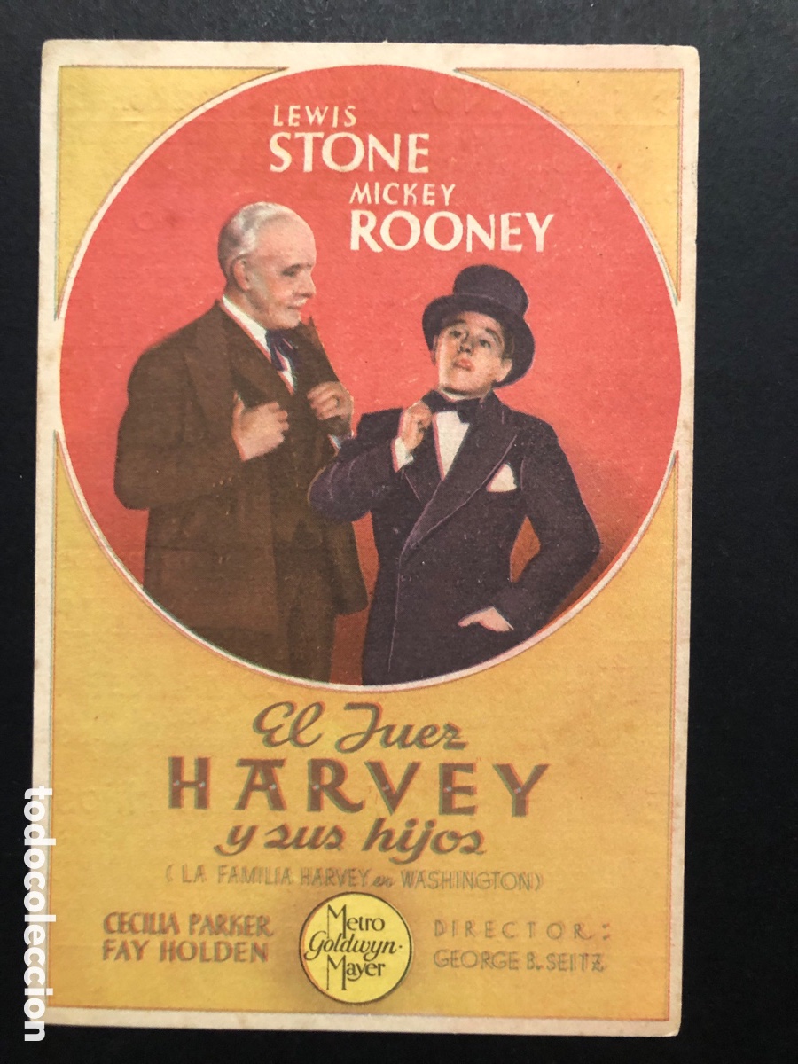 Kino: Programa MGM el juez harvey y sus hijos mickey rooney con publicidad cine espa&ntilde;ol Ibars y Barbens