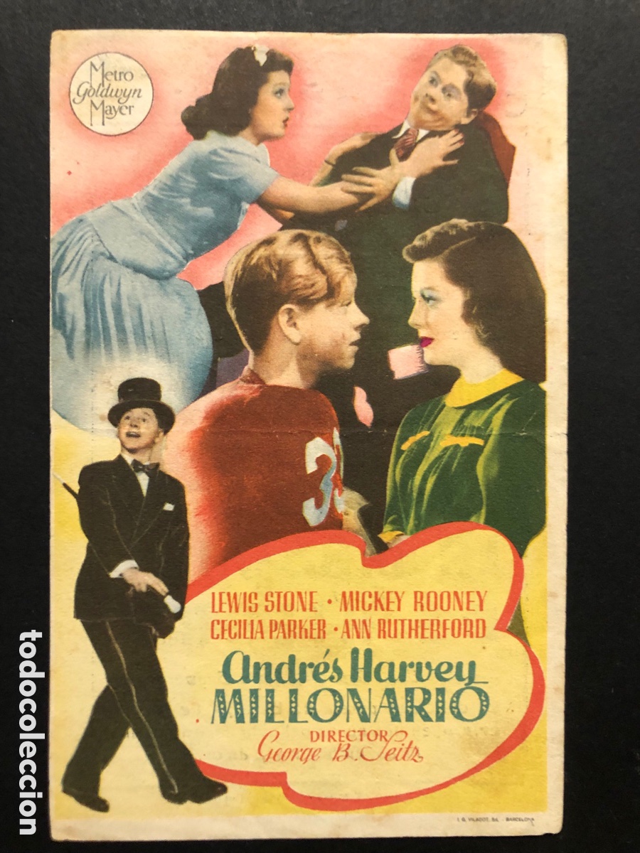 Kino: Programa MGM andres harvey millonario mickey rooney con publicidad cine espa&ntilde;ol Mislata