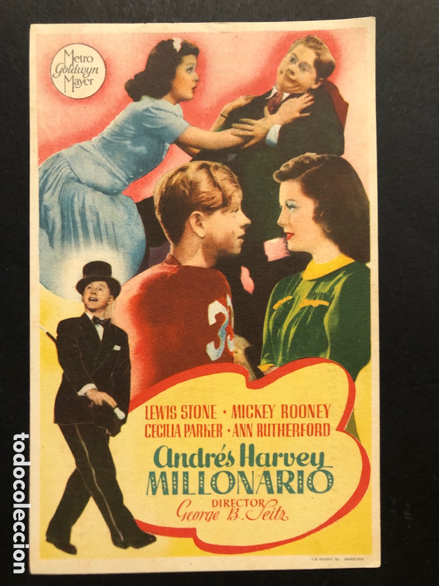 Kino: Programa MGM andres harvey millonario mickey rooney con publicidad cine espa&ntilde;ol y palacio valencia