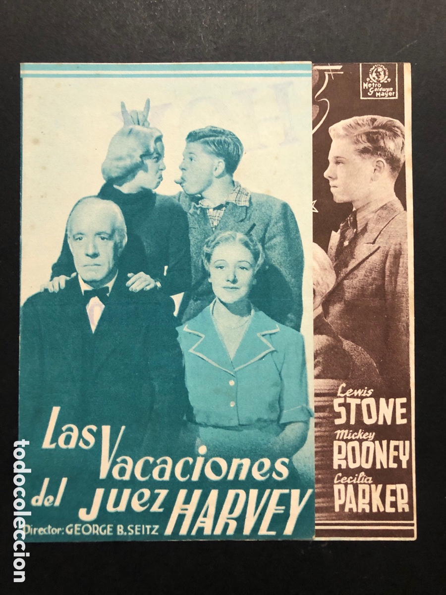 Kino: Programa MGM las vacaciones del juez harvey mickey rooney lewis stone con publicidad espa&ntilde;ol