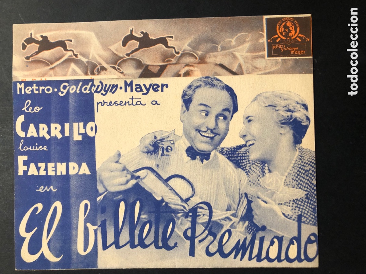 Kino: Programa el billete premiado Leo carrillo con publicidad excelsior cinema