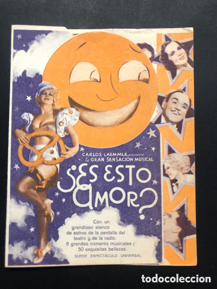 Kino: Programa troquelado es esto amor Leo carrillo mary Brian con publicidad Femina A8