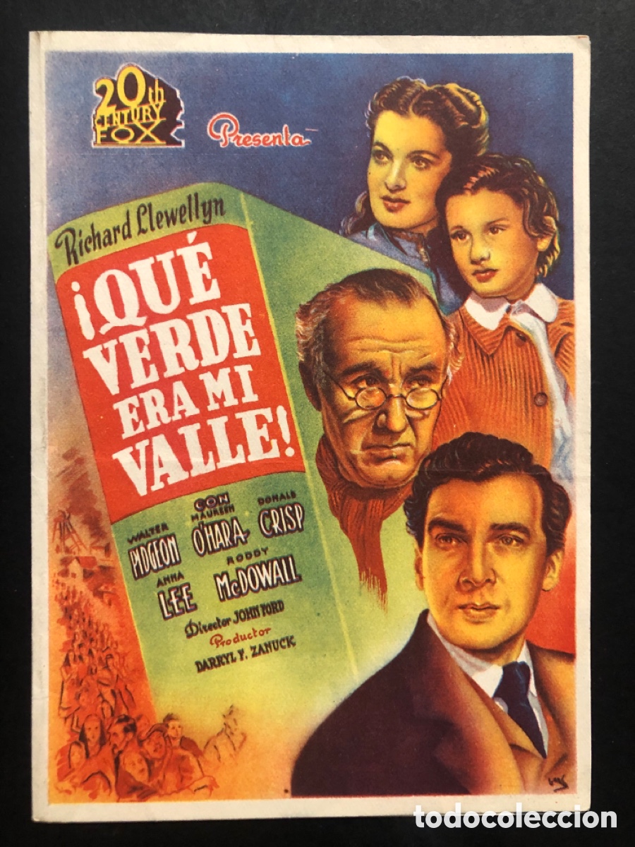 Kino: Programa que verde era mi Valle walter Pidgeon con publicidad teatro Regio Almansa A8