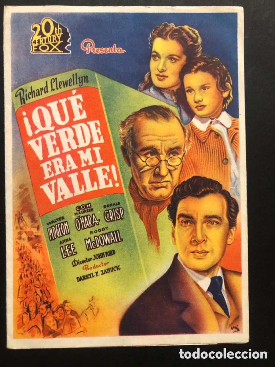 Kino: Programa que verde era mi Valle walter Pidgeon con publicidad coliseo castilla Burgos A8