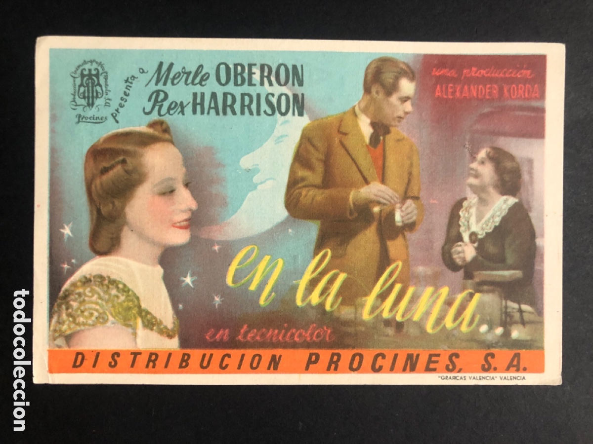  Foglietti di film di film antichi di cinema: Programa en la Luna merle Ober&oacute;n con publicidad cine garcilaso quintanar A8