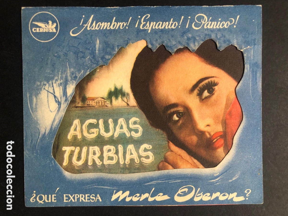  Foglietti di film di film antichi di cinema: Programa troquelado aguas turbias merle Ober&oacute;n con publicidad teatro principal A8