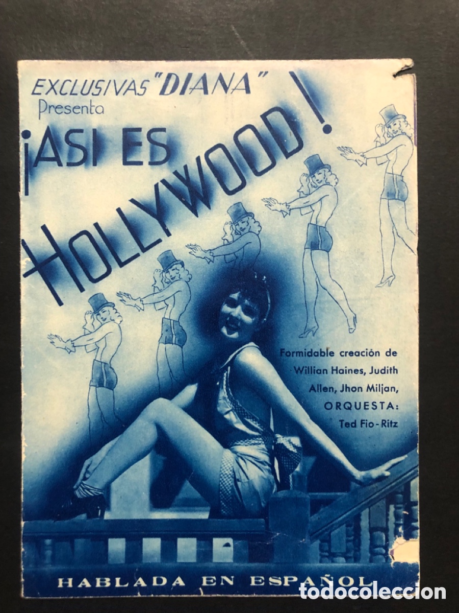  Foglietti di film di film antichi di cinema: Programa as&iacute; es hollywood william haines judith allen con publicidad teatro regio A8