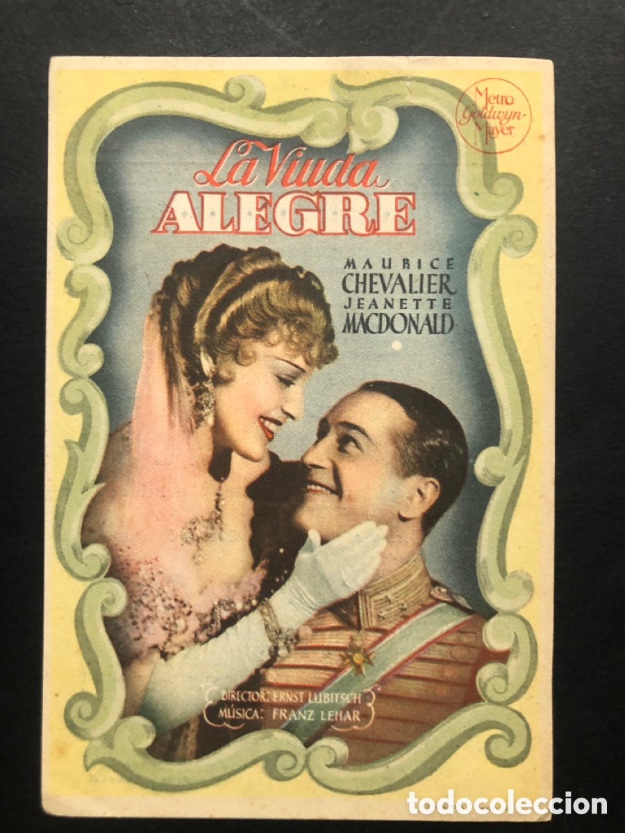  Foglietti di film di film antichi di cinema: Programa MGM la viuda alegre jeanette MacDonald con publicidad cinema espa&ntilde;a valencia
