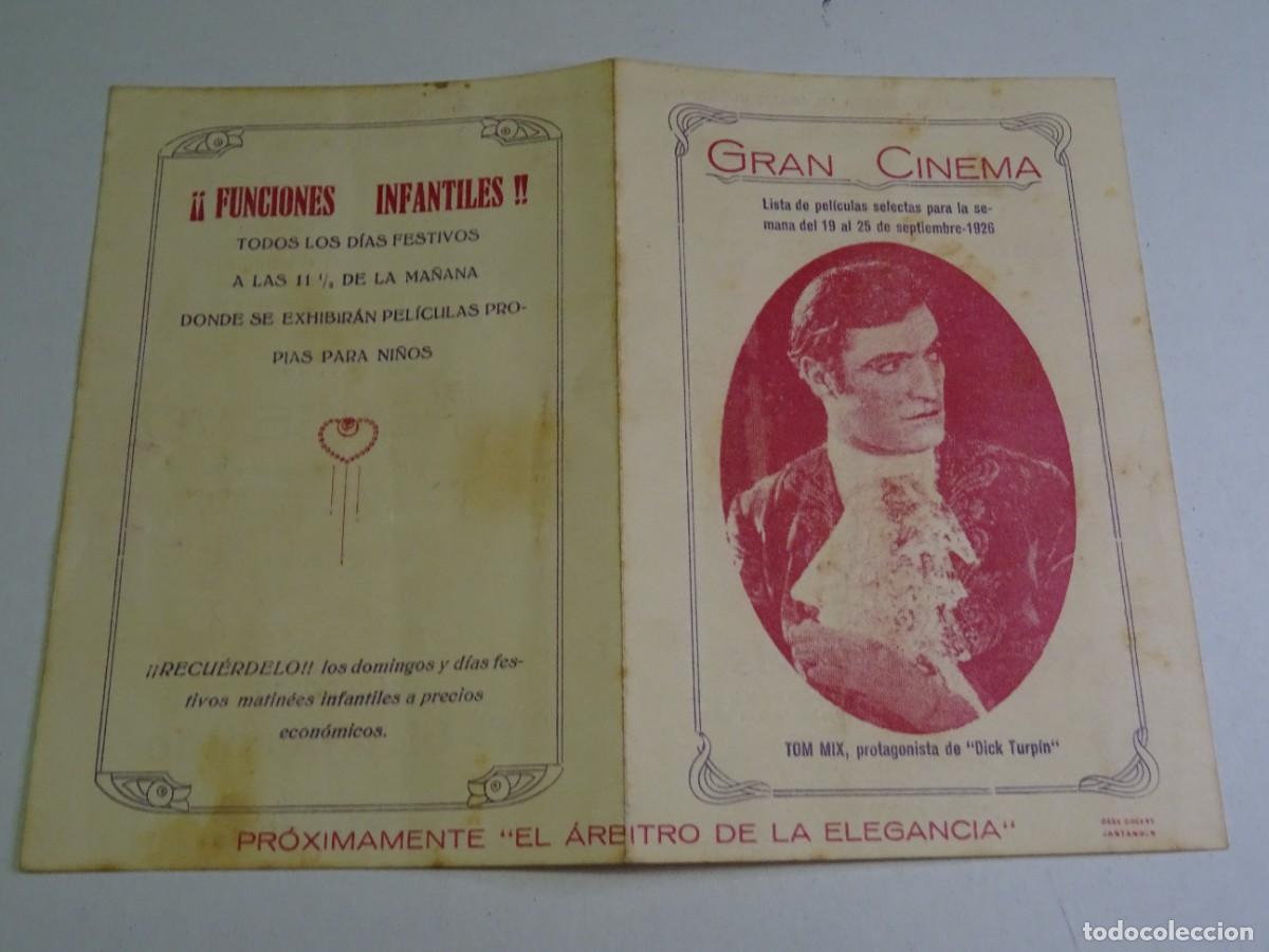 Cine: PROGRAMA DE CINE - TOM MIX PROTAGONISTA DE DICK TURPIN A&Ntilde;O 1925 - ORIGINAL - Foto 1