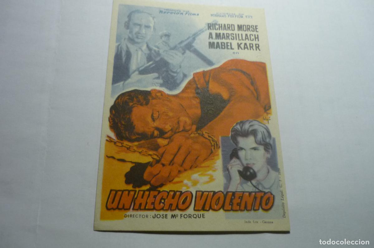  Foglietti di film di film antichi di cinema: programa un hecho violento .- a.marsillach .-publicidad cinema valira.-les escaldes