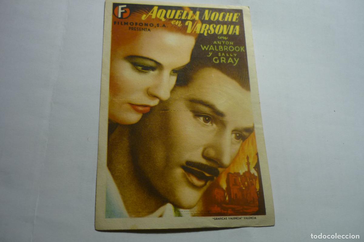 Foglietti di film di film antichi di cinema: programa aquella noche en varsovia.-publicidad cine sanjuani