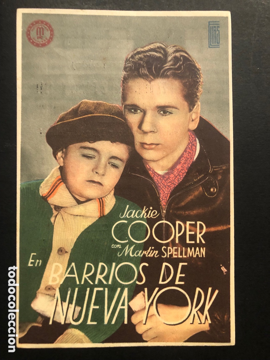 Kino: Programa barrios de Nueva York jackie Cooper con publicidad cine tyris valencia A8