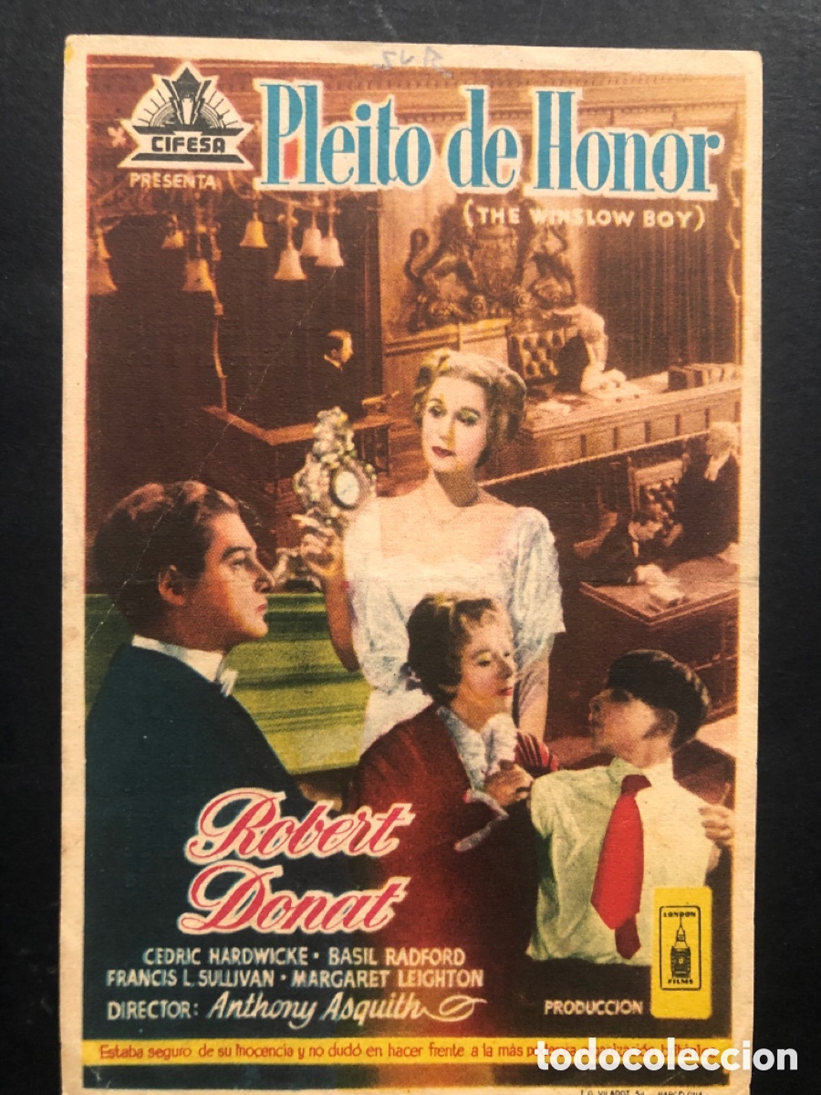 Kino: Programa pleito de honor robert Donat con publicidad cine sur Mislata A8