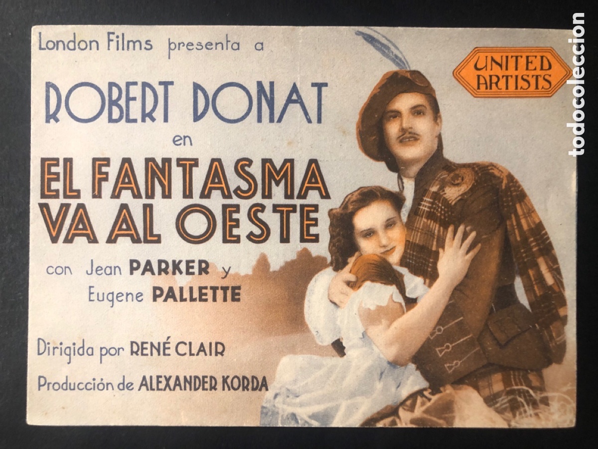 Kino: Programa el fantasma va al oeste robert Donat con publicidad coliseo olympia A8