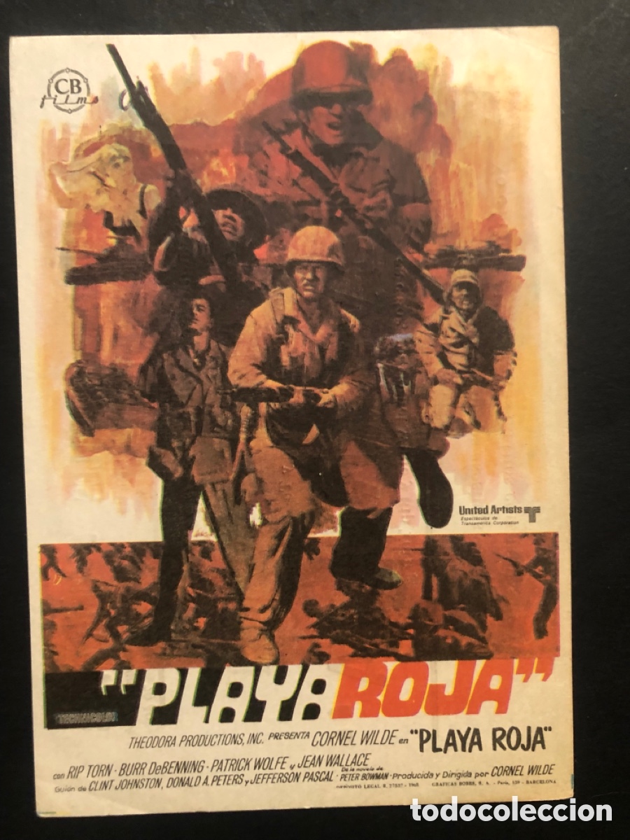 Kino: Programa playa roja cornel wilde con publicidad cines verdi napoles cervantes A8
