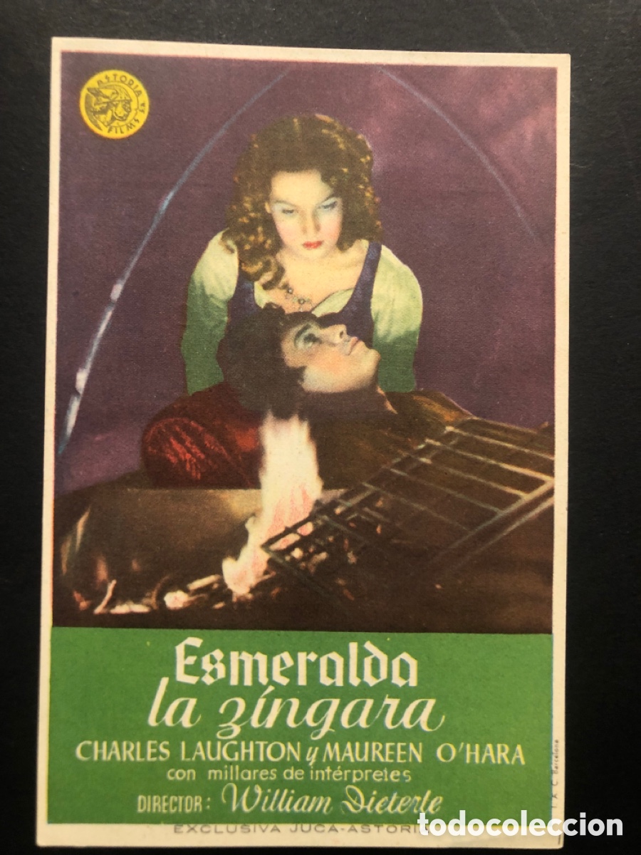 Kino: Programa esmeralda la zingara charles laughton Maureen O,Hara con publicidad cine espa&ntilde;ol tetuan A8