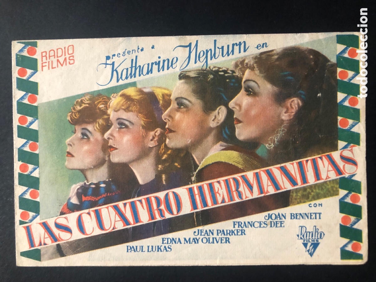 Kino: Programa las 4 hermanitas katharine hepburn con publicidad cinema el Ferrol A8