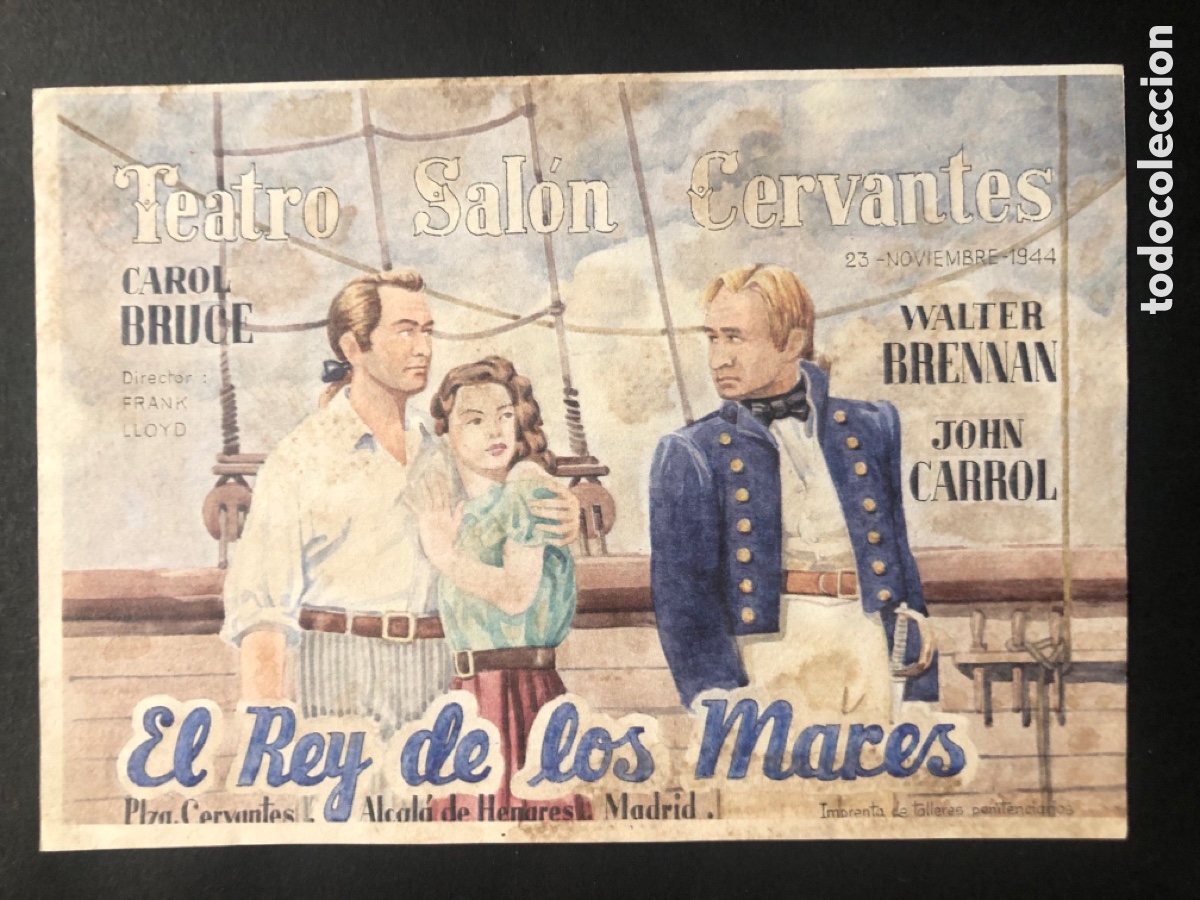 Kino: Programa el rey de los mares john carroll con publicidad teatro sal&oacute;n cervantes Alcal&aacute; de henares A8