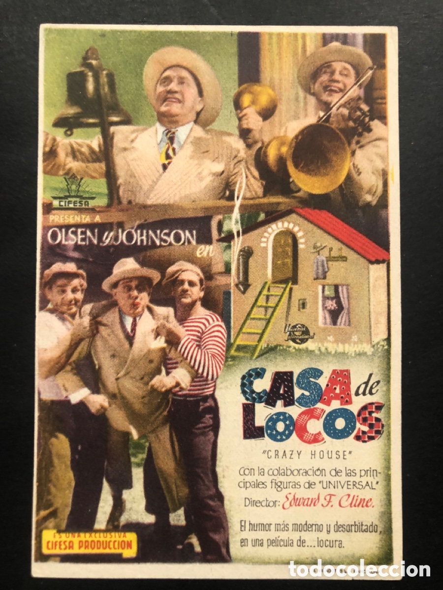 Kino: Programa Cifesa casa de locos olsen y johnson con publicidad cine sur Mislata A8