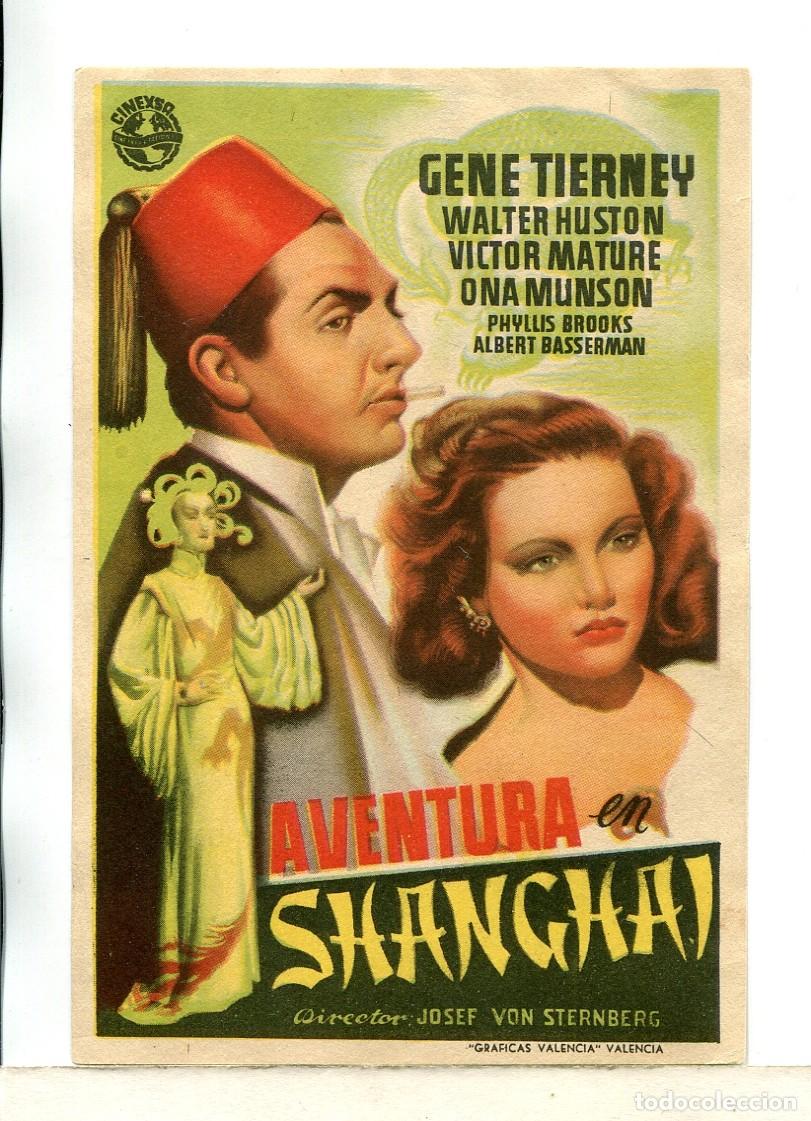  Flyers Publicitaires de films Anciens: AVENTURA EN SHANGHAI, con Gene Tierney.