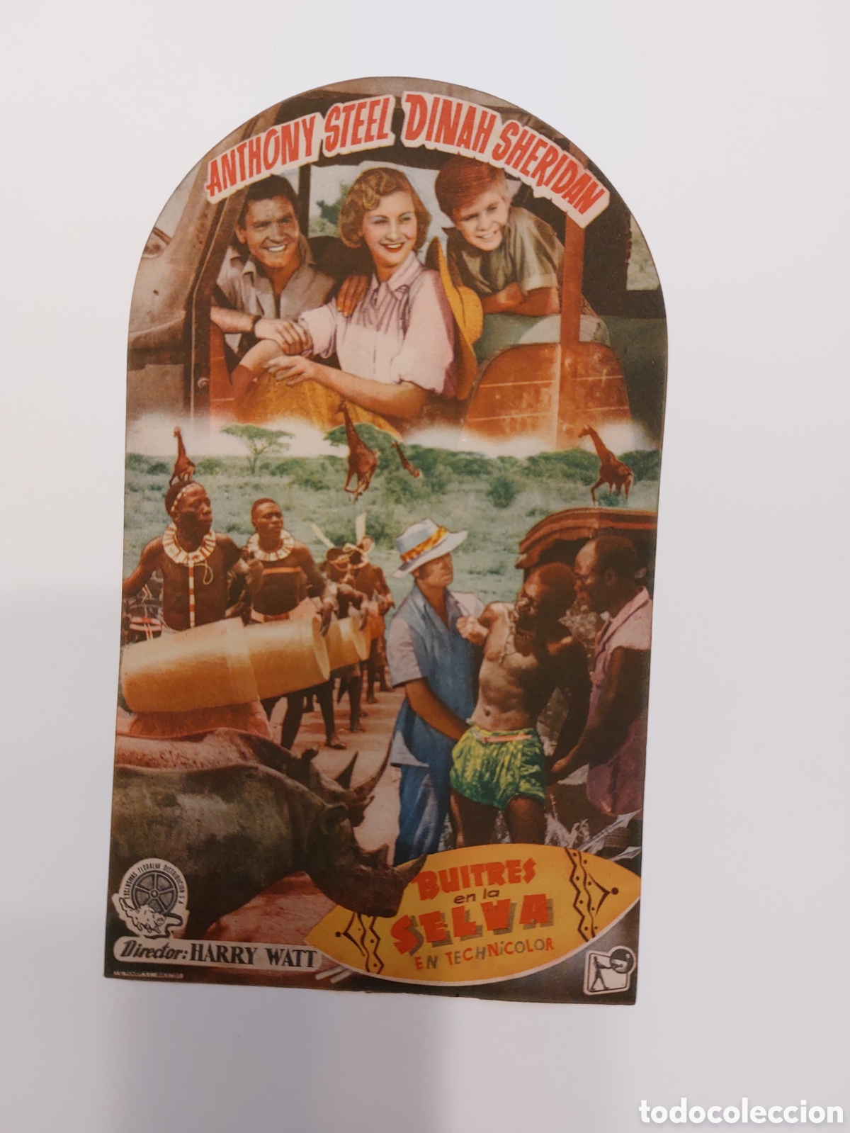  Flyers Publicitaires de films Anciens: Programa troquelado Buitres en la selva con Anthony Steel, sin publicidad