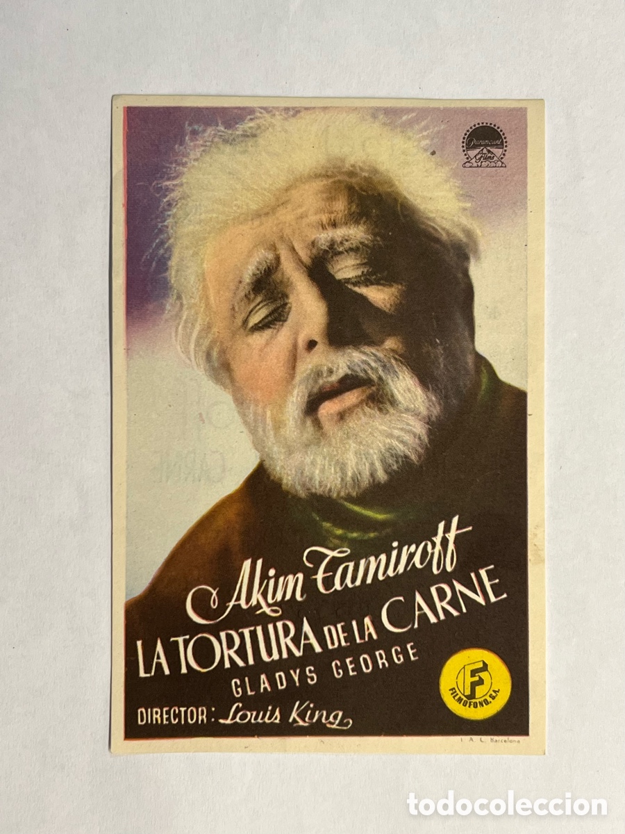 Kino: NOVELDA. Principal Cinema. LA TORTURA DE LA CARNE. LOUIS KING. AKIM TAMIROFF. GLADYS GEORGE (a.1945)