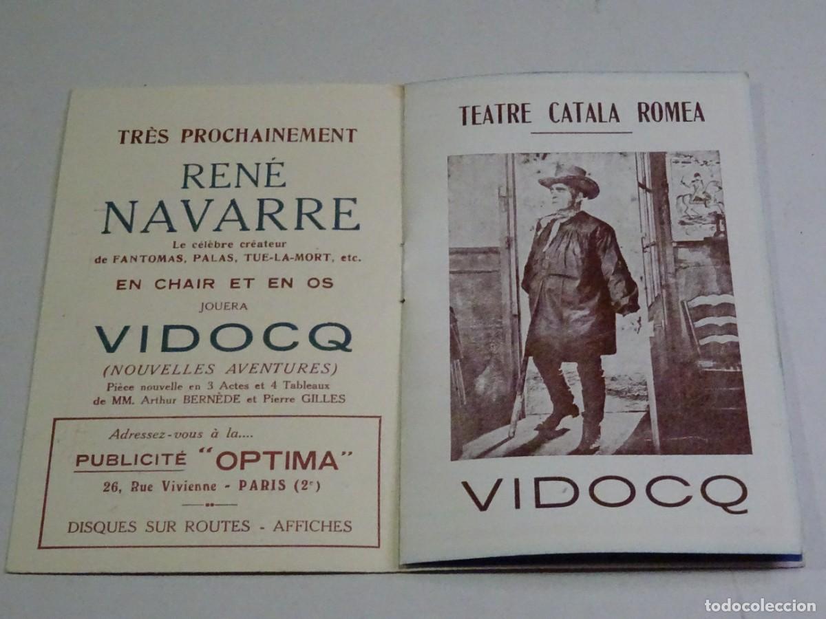Cine: PROGRAMA DE CINE - VIDOCQ - ARTHUR BERNEDE Y M PIERRE GILLES 1923 - Foto 2